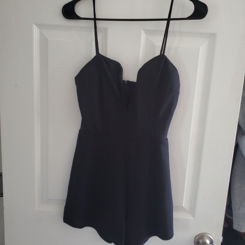 Charlotte Russe Black Romper with V neck